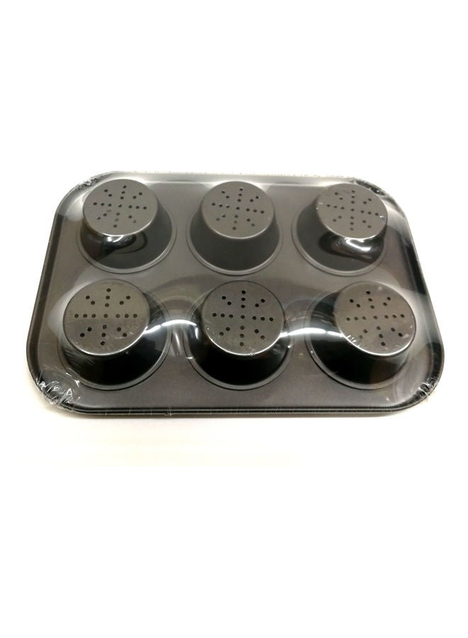 NIBEMINENT 6-Cup Mini Muffin Cake Baking Mould Holes Black 25cm - Image 3