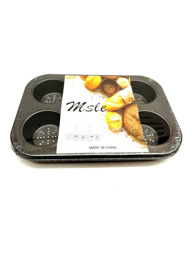 NIBEMINENT 6-Cup Mini Muffin Cake Baking Mould Holes Black 25cm - Image 2