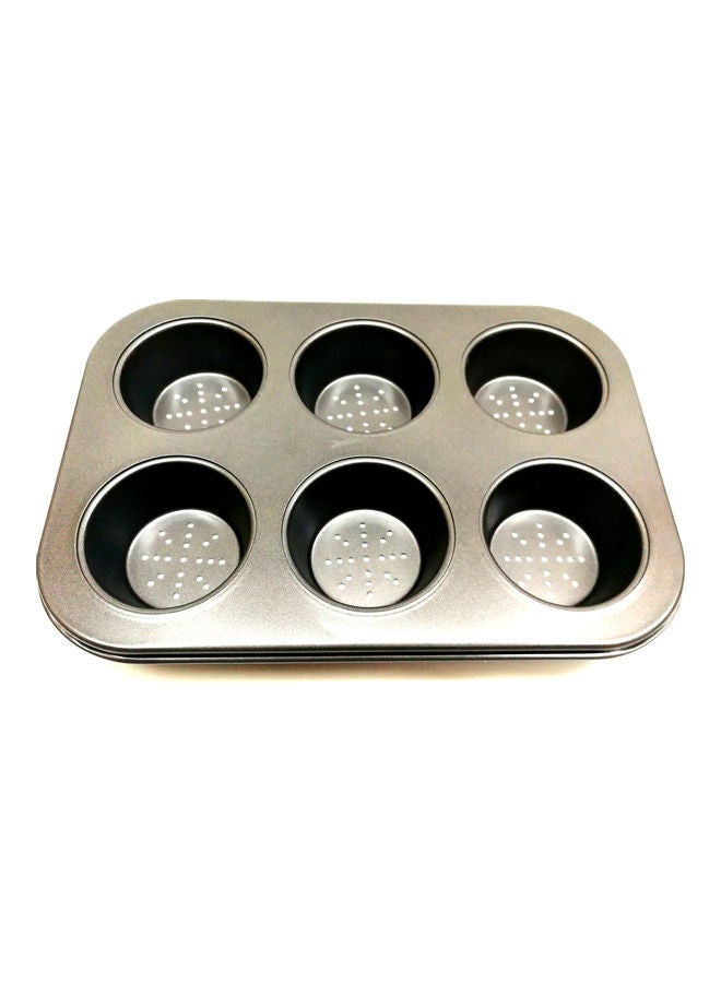 NIBEMINENT 6-Cup Mini Muffin Cake Baking Mould Holes Black 25cm - Image 4