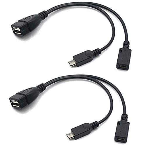 AuviPal 2-in-1 Micro USB to USB Adapter (OTG Cable + Power Cable) for Fire Stick, PlayStation Classic and More - 2 Pack - Image 1