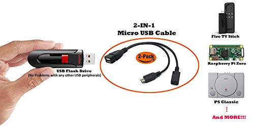 AuviPal 2-in-1 Micro USB to USB Adapter (OTG Cable + Power Cable) for Fire Stick, PlayStation Classic and More - 2 Pack - Image 2