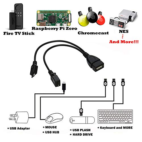 AuviPal 2-in-1 Micro USB to USB Adapter (OTG Cable + Power Cable) for Fire Stick, PlayStation Classic and More - 2 Pack - Image 3