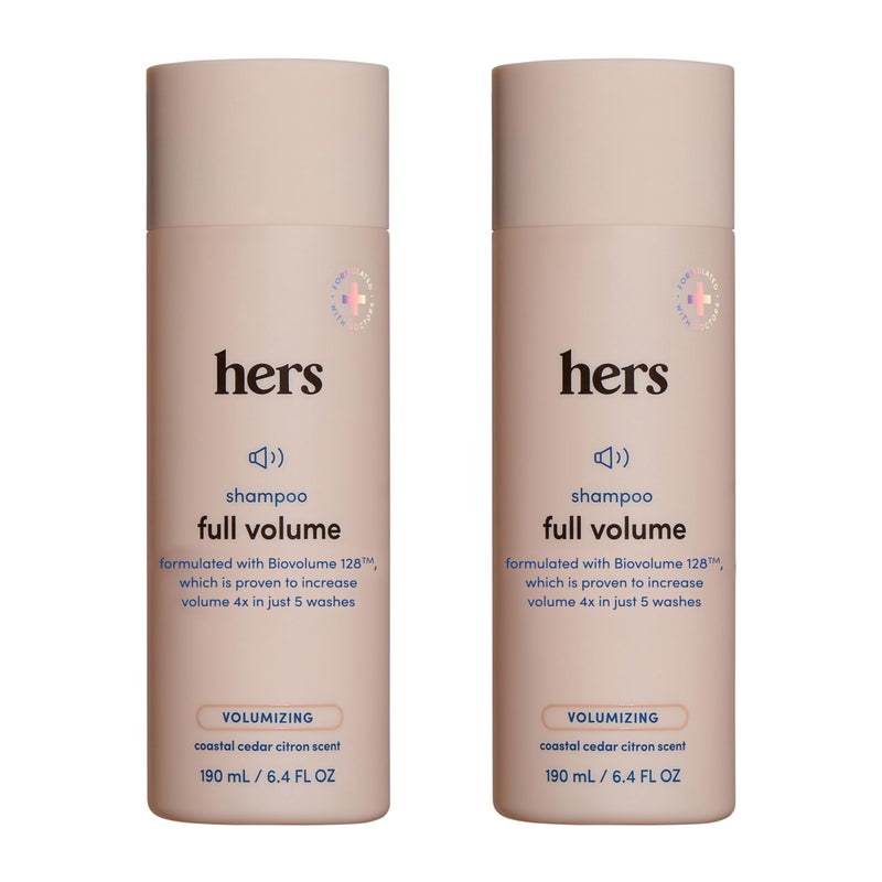 HIMS & HERS Hers Full Volume Shampoo 2 Pack - Volumizing Shampoo for Women - Soft Cedar & Citron - Women's Natural Shampoo Adds Volume, Shine & Bounce - 2 x 6.4 fl oz - Image 1