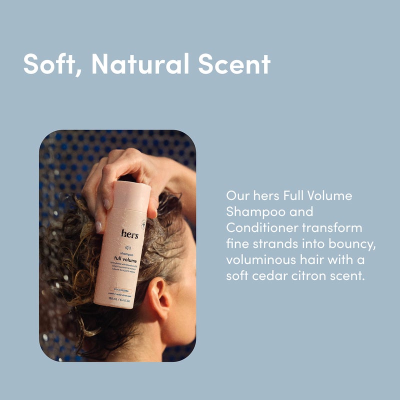 HIMS & HERS Hers Full Volume Shampoo 2 Pack - Volumizing Shampoo for Women - Soft Cedar & Citron - Women's Natural Shampoo Adds Volume, Shine & Bounce - 2 x 6.4 fl oz - Image 4