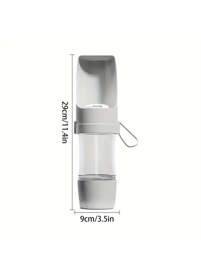 زجاجة ماء محمولة رمادية للكلاب مقاومة للتسرب بتصميم سفر للمشي الخارجي وتسلق الجبال - Image 1