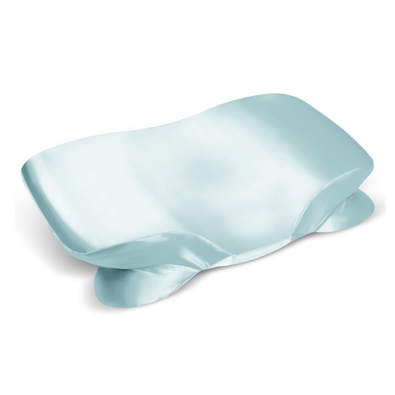 Zelimun Satin Pillowcase for Cervical Pillow, Ergonomic Case, Smooth & Silky Soft Sleeping Pillowcase, Light Blue Pillow Cover with Zipper - Image 1