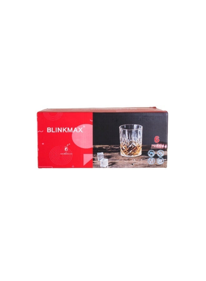 بلينك ماكس طقم كاسات BLINKMAX الفاخرة – 6 قطع من الكريستال المزخرف بسعة مثالية وارتفاع 10 سم - Image 3