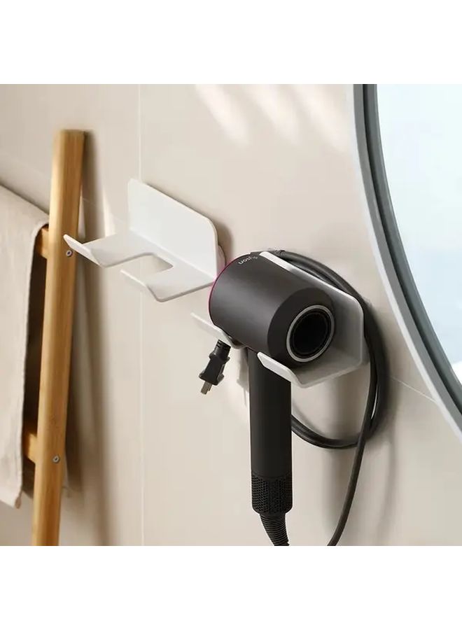 Black Wall Mounted Hair Dryer Holder Adjustable Angle Height With Cord Management - Image 4