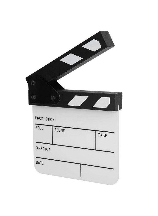 Diyeeni Clap Board Mini Acrylic Director Scene Clapperboard Classic Movie Film Clap Board With A Penfor Shoot Props Advertisement Home Decoration Cosplay Background(Black And White Whiteboard Pav1Bwe3S)  - Image 1