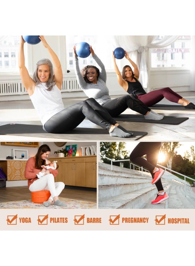 4 أزواج شراب بيلاتس للنساء - جوارب يوغا مضادة للانزلاق لليوجا، الباريه، المستشفى، والأنشطة الحافية - Image 5