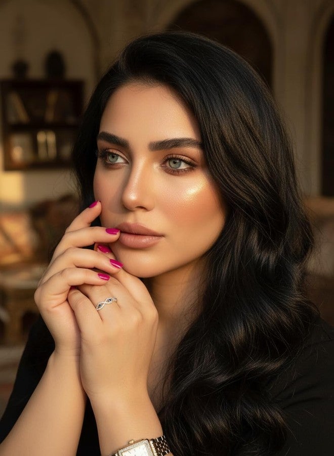 SilverCloseOut Rhodium Plated Sterling Silver Womens Blue Cz Evil Eye Eternity Band Ring - Size 8 - Image 5