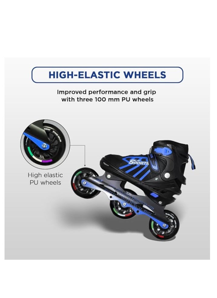 ENDLESS  EL1031 Inline Adjustable Skates Medium Size 34 EUR (UK 1.5) - 38 EUR (UK 5) for 6 to 12 Years | Aluminium Chassis and 100 mm PU Three Wheels | With ABEC 9 Bearings | Indoor and Outdoor  - Image 5