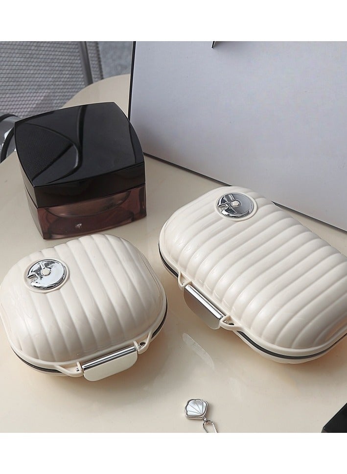 Portable Pill Box 7 Day ,Daily Medicine Container，travel pill jewelry mini shell storage and sealing box,Travel Essentials - Image 1