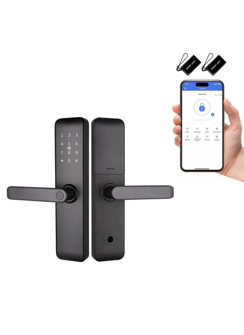 Generic - Smart Fingerprint Door Lock with Tuya App, Password, IC Card, and Key Access - Secure Entry for Home, Hotel, and Apartment (Tuya Arabic version) - Image 1