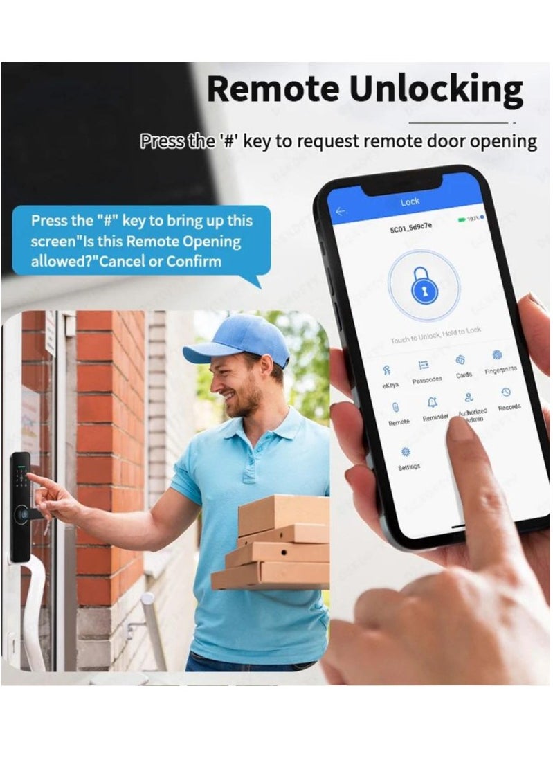 Generic - Smart Fingerprint Door Lock with Tuya App, Password, IC Card, and Key Access - Secure Entry for Home, Hotel, and Apartment (Tuya Arabic version) - Image 1