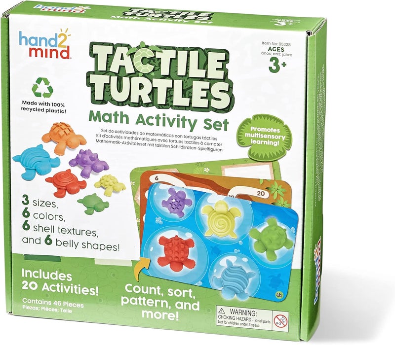 hand2mind hand2mind Tactile Turtles Math Activity Set Toddler Numbers and Counting Math Counters for Kids Color Sorting Toys Sensory Turtle Game Preschool Learning Activities Montessori Math Materials  - Image 1