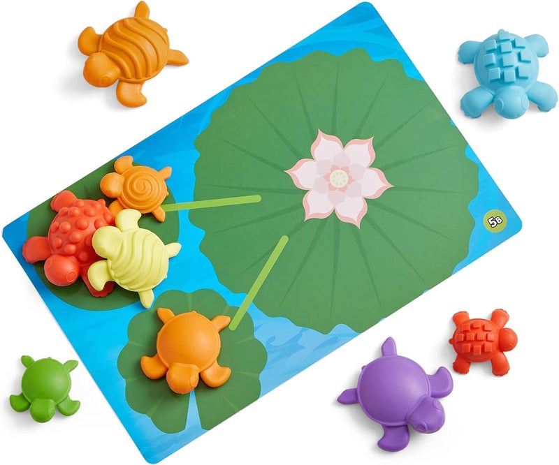 hand2mind hand2mind Tactile Turtles Math Activity Set Toddler Numbers and Counting Math Counters for Kids Color Sorting Toys Sensory Turtle Game Preschool Learning Activities Montessori Math Materials  - Image 4
