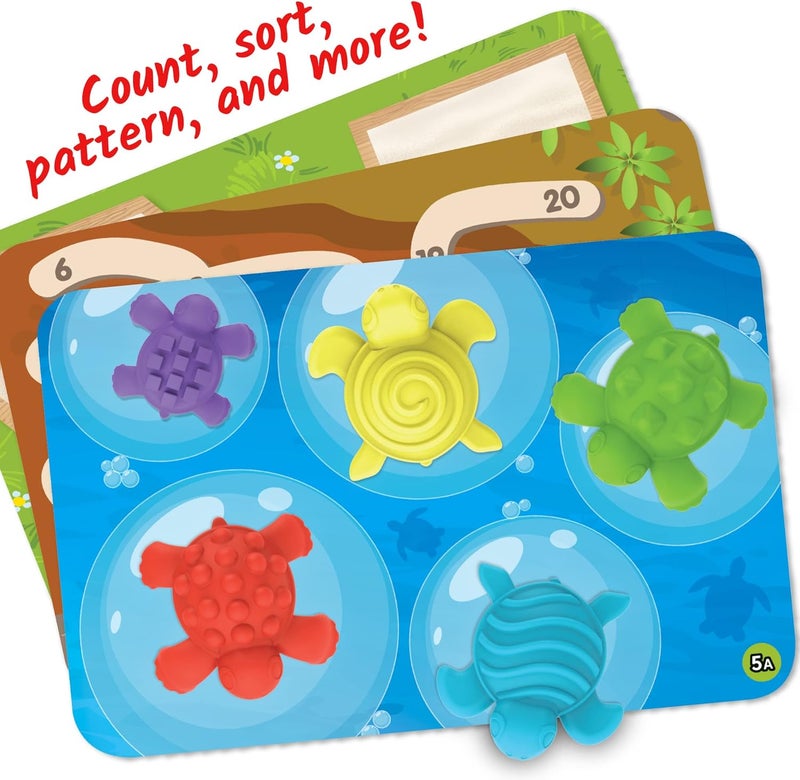 hand2mind hand2mind Tactile Turtles Math Activity Set Toddler Numbers and Counting Math Counters for Kids Color Sorting Toys Sensory Turtle Game Preschool Learning Activities Montessori Math Materials  - Image 2