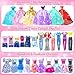 Style Shine 70 Pcs Doll Closet with Clothes  Accessories Set2 Wedding Gowns 6 Fashion Dresses 2 Casual Outfits 2 Swimsuit 10 Shoes 20 Hanger 27 AccessoriesDress up Toys for Girls Kids Birthday Gift - Image 4