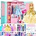 Style Shine 70 Pcs Doll Closet with Clothes  Accessories Set2 Wedding Gowns 6 Fashion Dresses 2 Casual Outfits 2 Swimsuit 10 Shoes 20 Hanger 27 AccessoriesDress up Toys for Girls Kids Birthday Gift - Image 2
