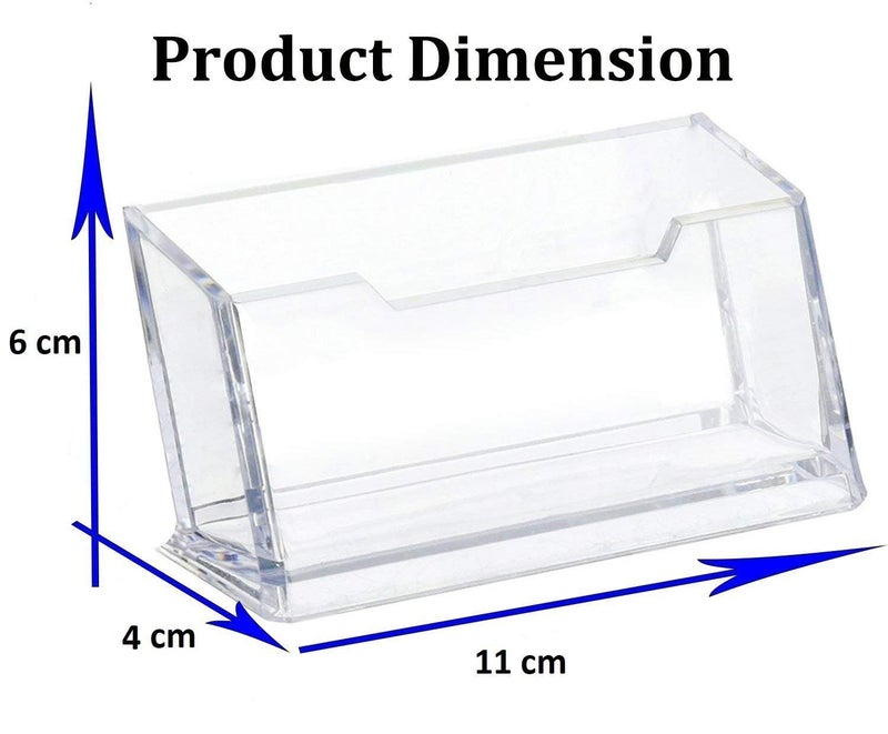 DAHSHA 1 - Tier Premium Acrylic Transparent Crystal-Clear Visiting Business Card Holder/Display Stand Desk Organizer For Office Table - 2 Pack - Image 2