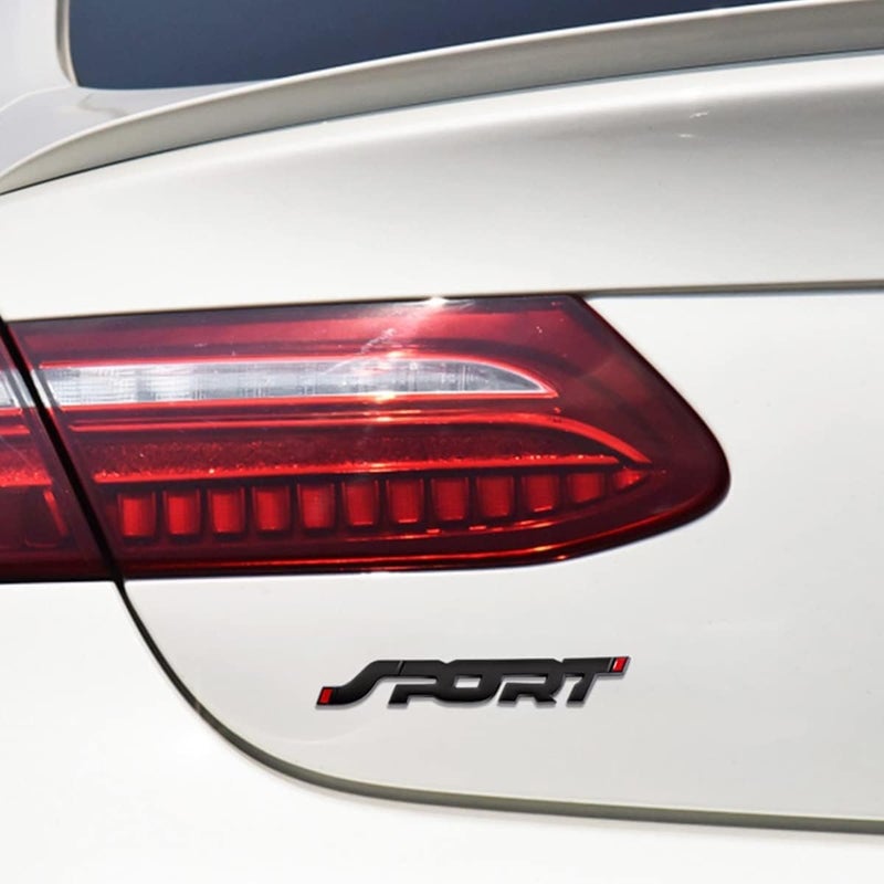 AutoBizarre 3D Raised Black Metal Sport Monogram Emblem Badge Sticker for All Cars & Bikes (Black) - Image 2