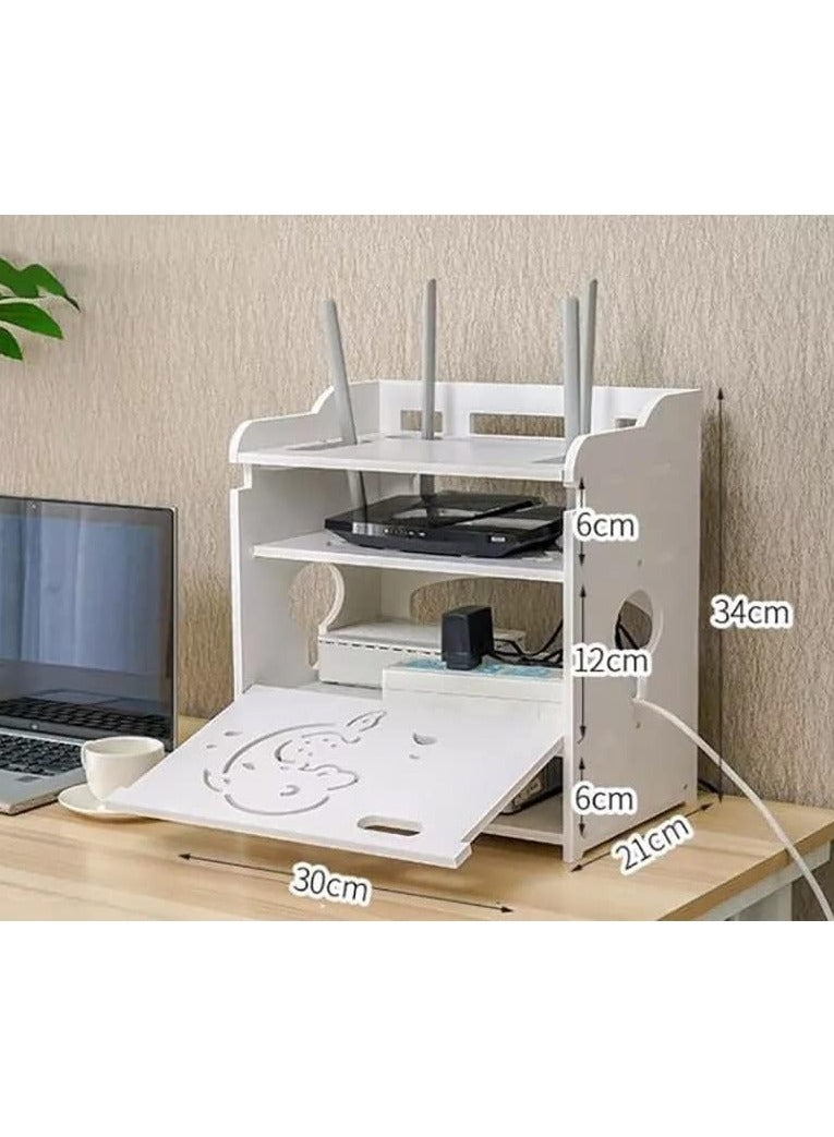 TPGP Router Storage Box Plastic/Network Set-top Box Router Organizer TV Lower Row Socket Occlusion Rack Wireless WiFi Shelf - Image 3
