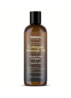 Collagen Massage Oil for Skin Care - Pure Plant-Based Ingredients with Acidic Properties for Smoothing and Firming the Skin. A Nourishing and Soothing Oil with Botanical Ingredients, 200 ml