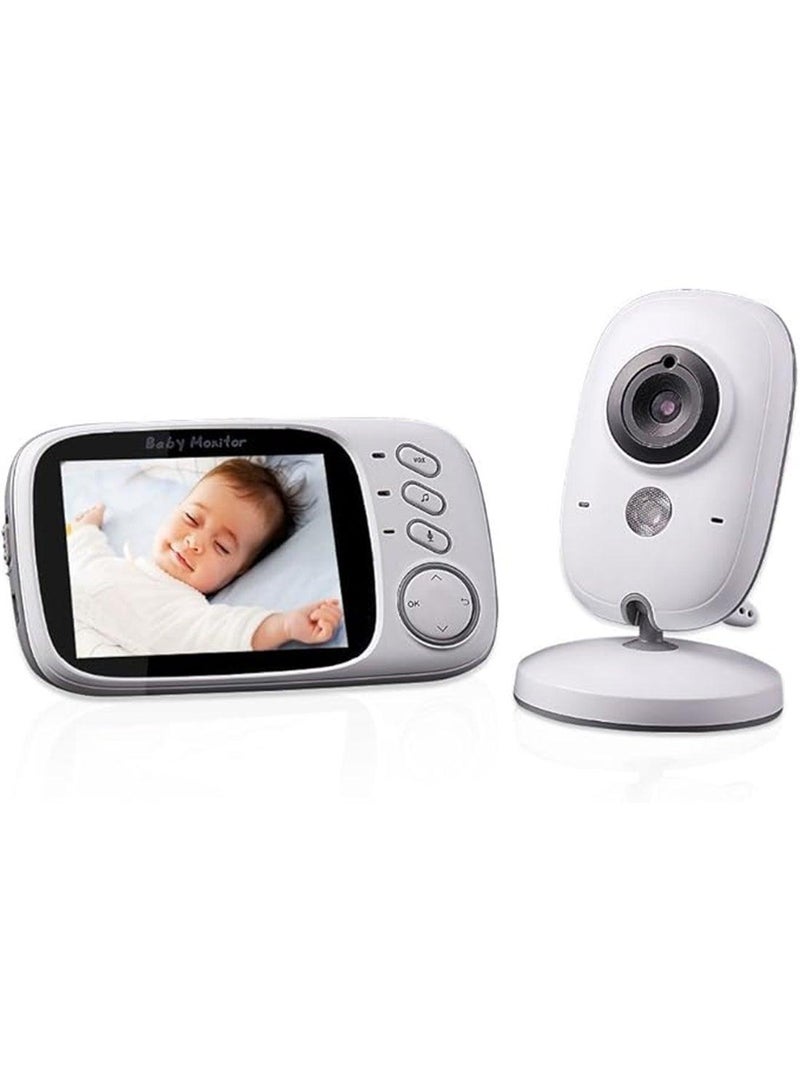 MARHABABY 3.2 Inch LCD Display Baby Wireless Video Monitor With Night Vision, Room Temperature Monitoring - Image 1