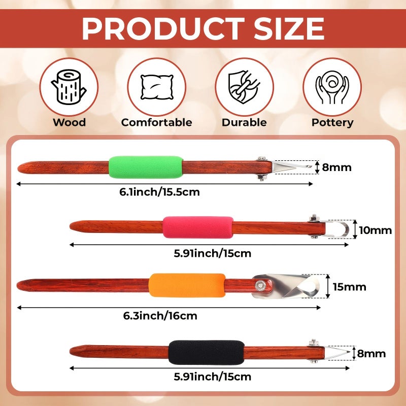 4Pcs Pottery Carving Tool Set Clay Sculpting Tools for Ceramic Shaping DIY Crafts Graffiti Detailing Body Shaping Modeling Mud Scraping Line Carving Detailed Engraving - Image 5