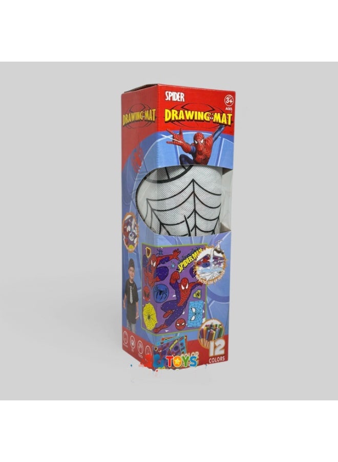 SPIDERMAN Spider Hero Coloring Mat for Kids – 50×50 cm Drawing Roll with 12 Color Pens – Creative Art Play Set for Boys and Girls - Image 4