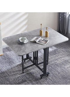 Folding Table for Dining - Retractable Butterfly Table, Space Saving Dining Table with Caster Wheels Suitable for Kitchen Bedroom Working, Studying and Dining