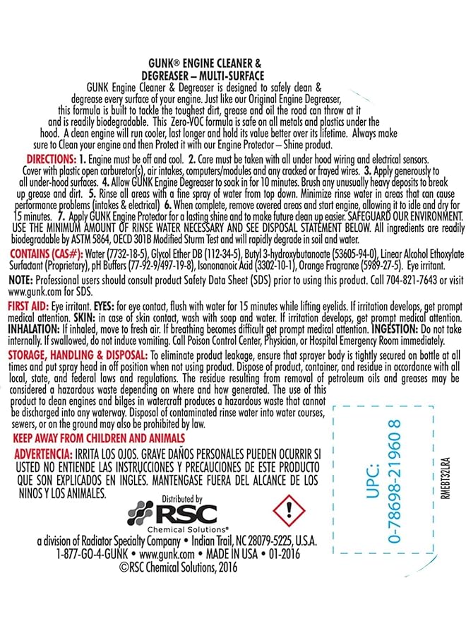 Gunk Ebt32 Engine Degreaser Trigger 946 Gms - Image 2