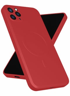 MOBILIUS for iPhone 11 Pro Max Case, Soft Anti-Scratch Microfiber Lining, Compatible with MagSafe, Shockproof Phone Case for iPhone 11 Pro Max, Red  - Image 1