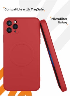 MOBILIUS for iPhone 11 Pro Max Case, Soft Anti-Scratch Microfiber Lining, Compatible with MagSafe, Shockproof Phone Case for iPhone 11 Pro Max, Red  - Image 3