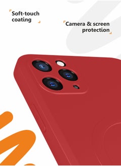 MOBILIUS for iPhone 11 Pro Max Case, Soft Anti-Scratch Microfiber Lining, Compatible with MagSafe, Shockproof Phone Case for iPhone 11 Pro Max, Red  - Image 4