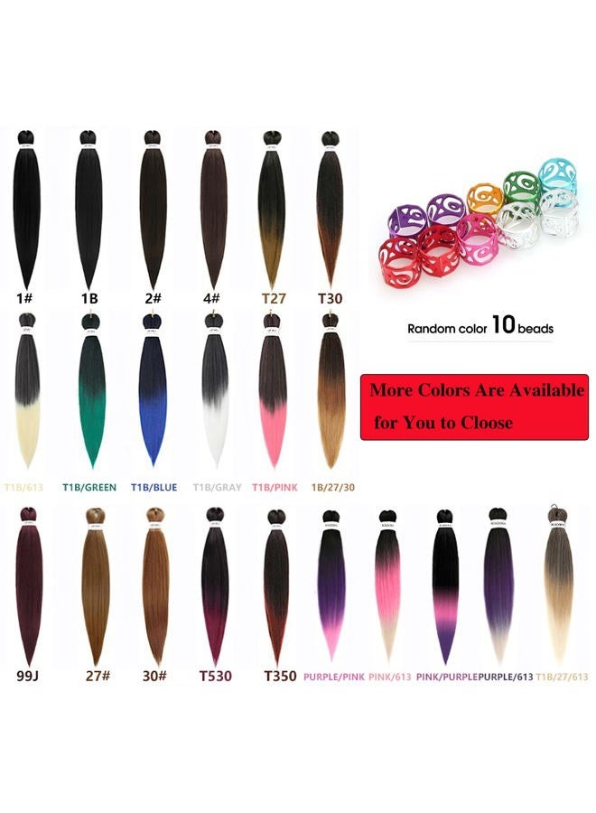 ROSDINA Pre Stretched Braiding Hair 24 Inch Black Color Crochet Braids Hair 8 Packs Professional Braiding Hair Hot Setting Synthetic Fiber Crochet Braid Braid Yaki Texture Hair Extensions (24 Inch, 2#) - Image 5