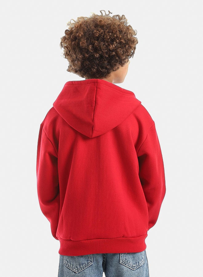Red Circle Sweatshirt Kids Unisex - Image 4