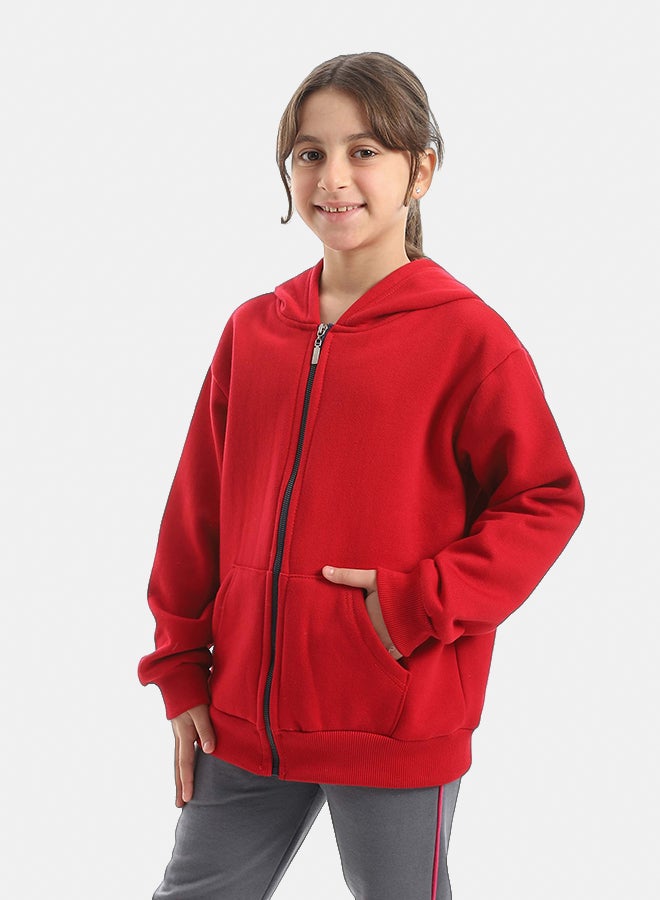 Red Circle Sweatshirt Kids Unisex - Image 3