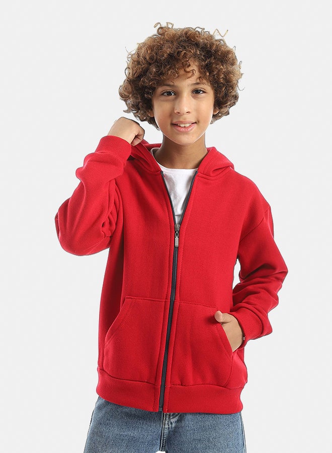 Red Circle Sweatshirt Kids Unisex - Image 1