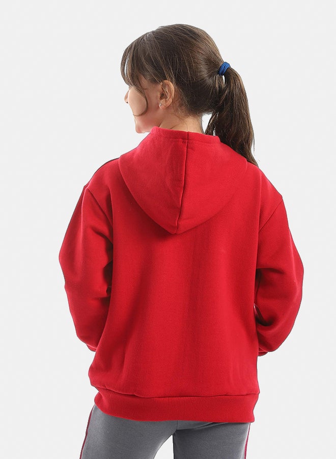 Red Circle Sweatshirt Kids Unisex - Image 5