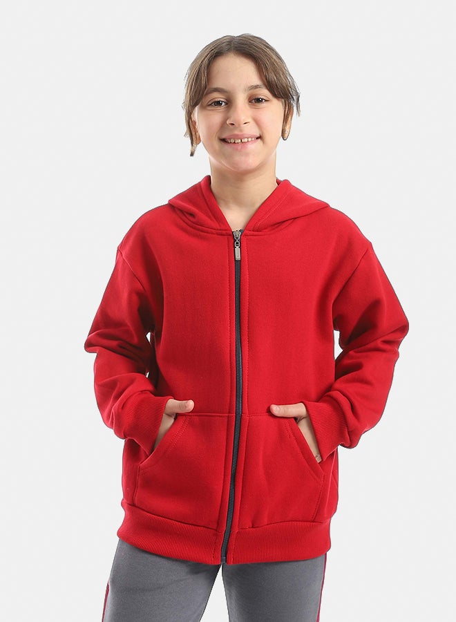 Red Circle Sweatshirt Kids Unisex - Image 2
