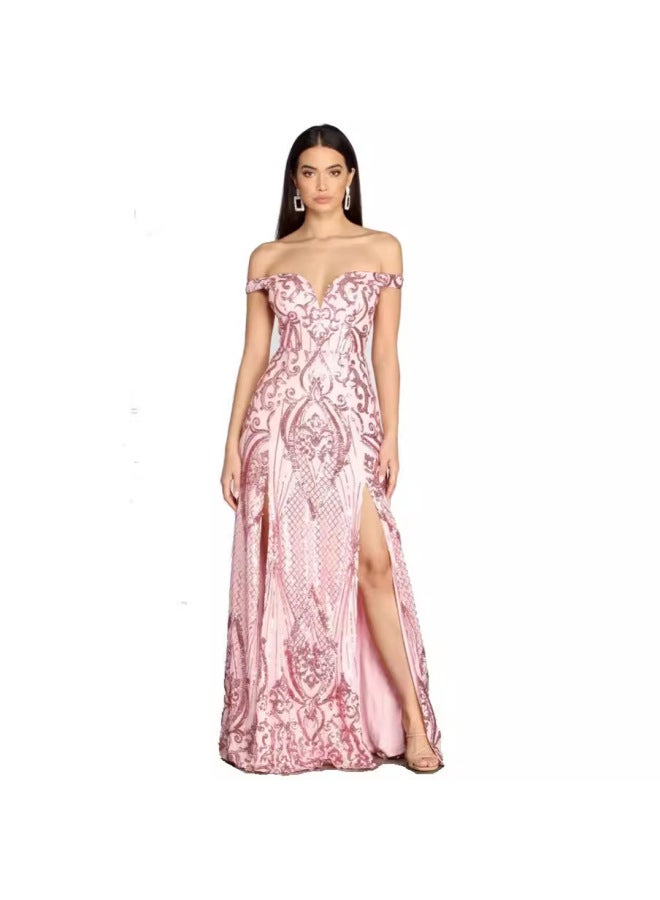 Mermaid Evening Dress New Sequin Dress One-shoulder Sequin Gown - Image 5
