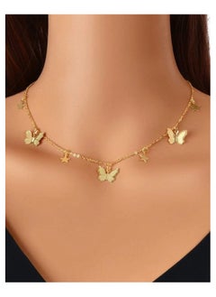 Generic Minimalist Charming Butterfly and Star Pendant Necklace - Elegant & Versatile Jewelry for Women  - Image 1