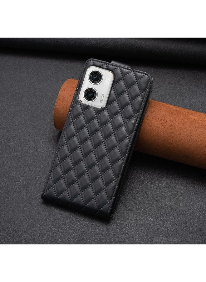 اس-توب جراب لهاتف Motorola Moto G73 5G، جراب هاتف جلدي عمودي شبكي ماسي - Image 3