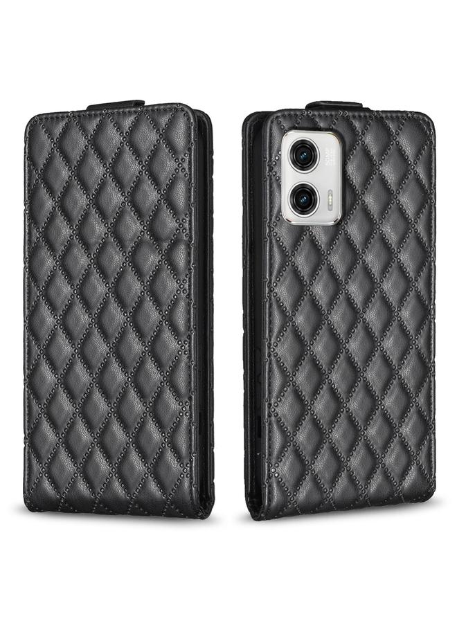 اس-توب جراب لهاتف Motorola Moto G73 5G، جراب هاتف جلدي عمودي شبكي ماسي - Image 1