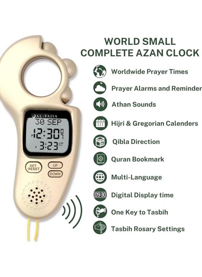 AL-FAJIA Smart Electronic Digital Rosary with a Wide Screen, with a Reminder of Prayer Times, the Call to Prayer, and a Tasbeeh Counter  - Image 3