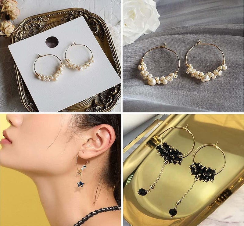 DIY Crafts DIY Crafts 10 Pcs, 35mm Gold Medium #14, Wine Charm Rings, Open Jump Ring, Beading Hoop for DIY Wine Charms, Earrings Silver/Gold/Nickel/Mehandi Jewellery Acce (10 Pcs, 35mm Gold Medium #14)  - Image 3