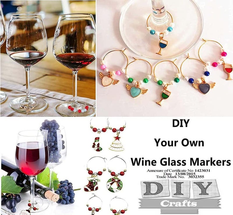 DIY Crafts DIY Crafts 10 Pcs, 35mm Gold Medium #14, Wine Charm Rings, Open Jump Ring, Beading Hoop for DIY Wine Charms, Earrings Silver/Gold/Nickel/Mehandi Jewellery Acce (10 Pcs, 35mm Gold Medium #14)  - Image 4