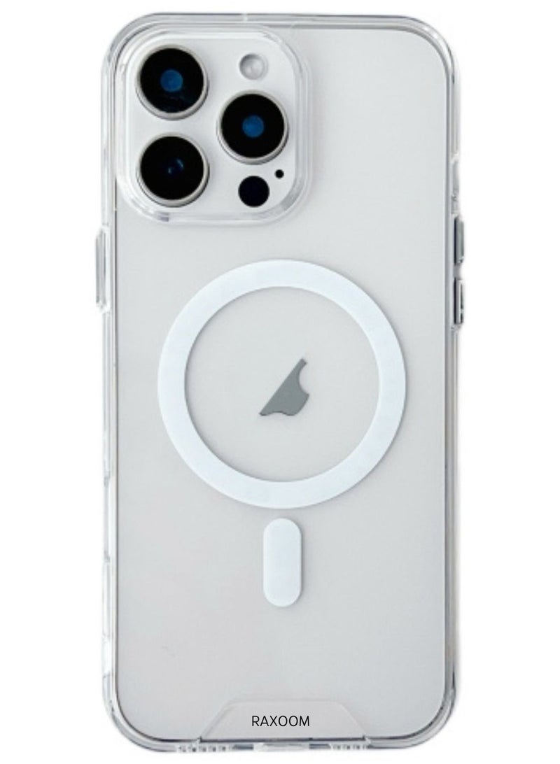 Raxoom iPhone 16 Pro Max Space MagSafe Acrylic Hybrid TPU Phone Case Anti Scratching(Transparent) - Image 1